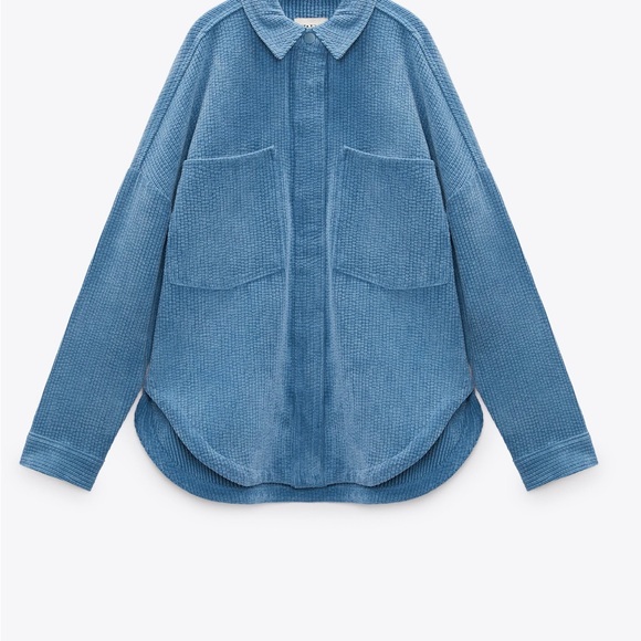 ZARA Blue Shirt-Jacket - Picture 3 of 3